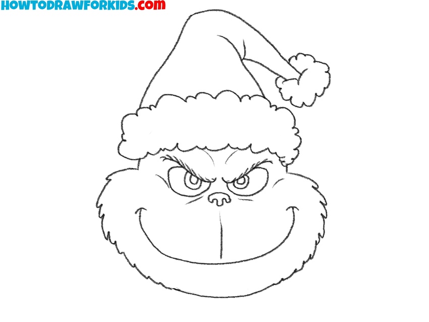 Finalize the Grinch’s face sketch