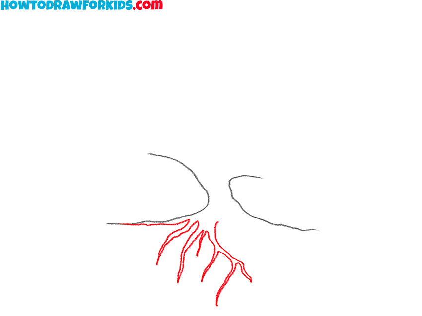 Draw the roots on the left side