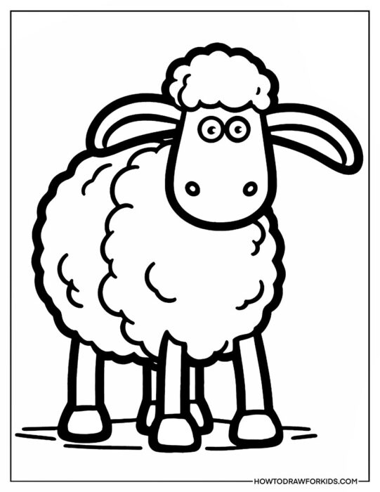 Easy Sheep Coloring Sheet