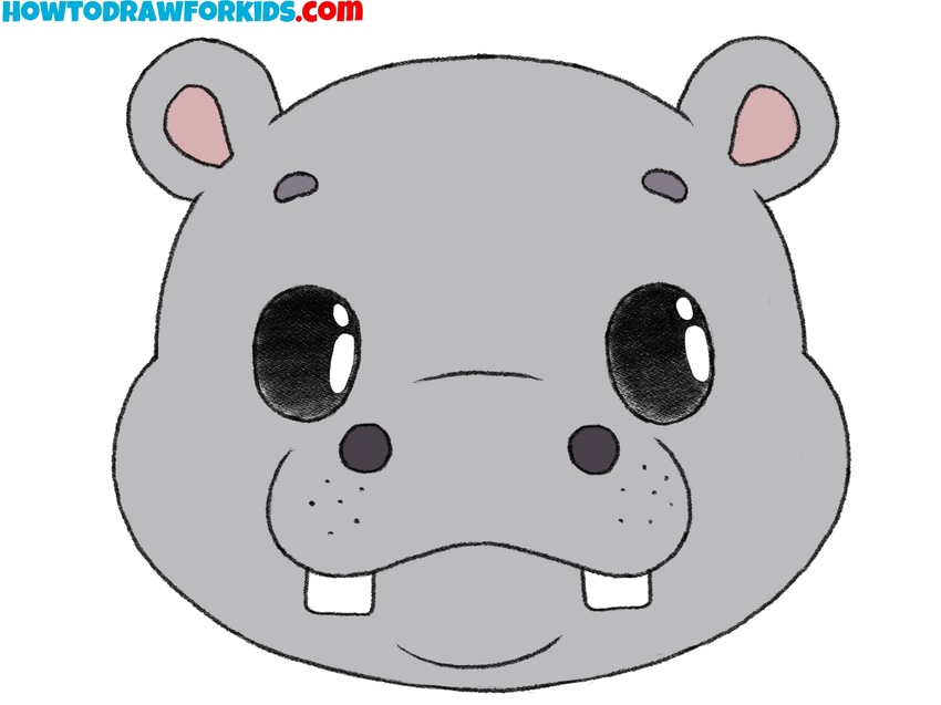 How to draw a hippopotamus face feature image