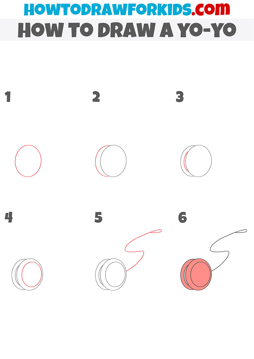 How to draw a yo-yo step by step