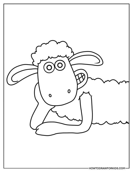 Lying Shaun the Sheep Coloring Page