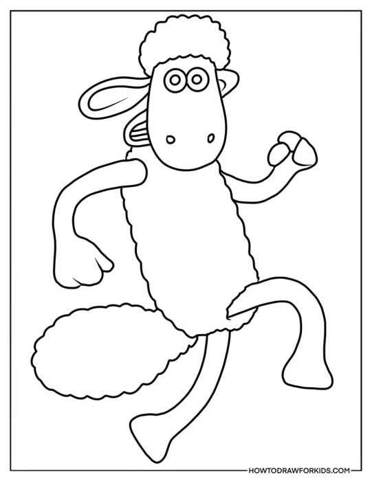 Running Shaun the Sheep Coloring Sheet