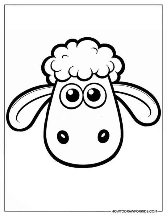 Shaun the Sheep Head Coloring Page