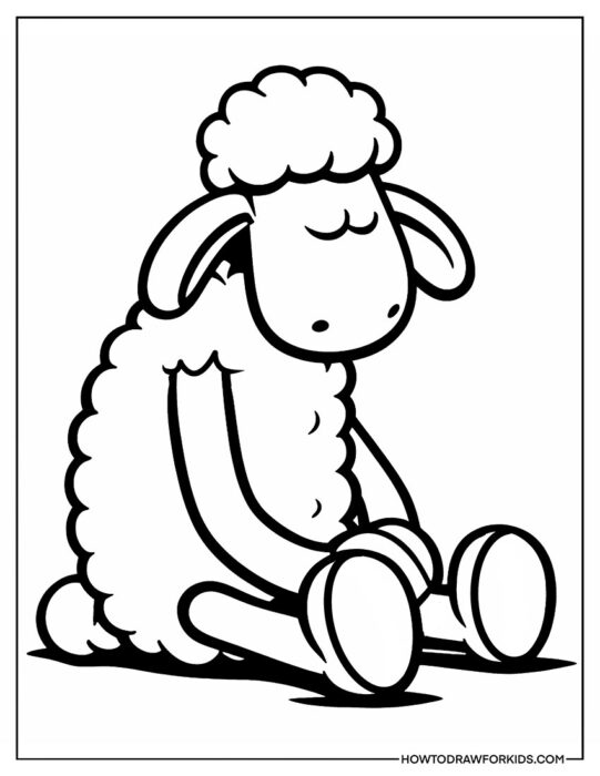 Shaun the Sheep Sleeping Coloring Sheet