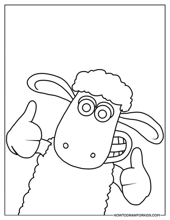 Shaun the Sheep Thumbs Up for Coloring