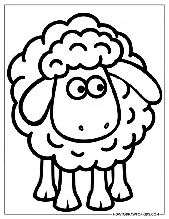 Small Sheep Outline to Color