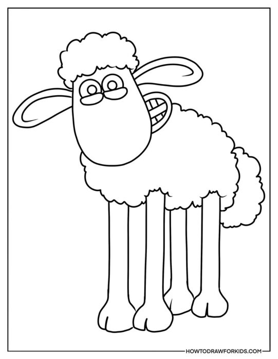 Smiling Shaun the Sheep Coloring