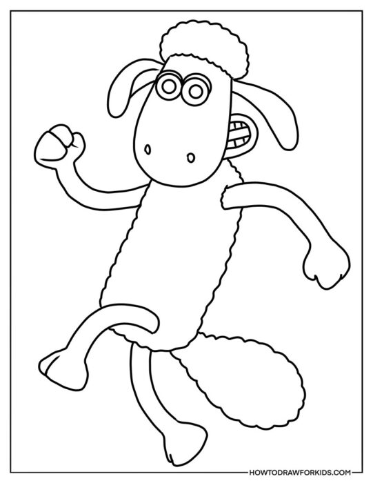 Walking Shaun the Sheep Coloring Page