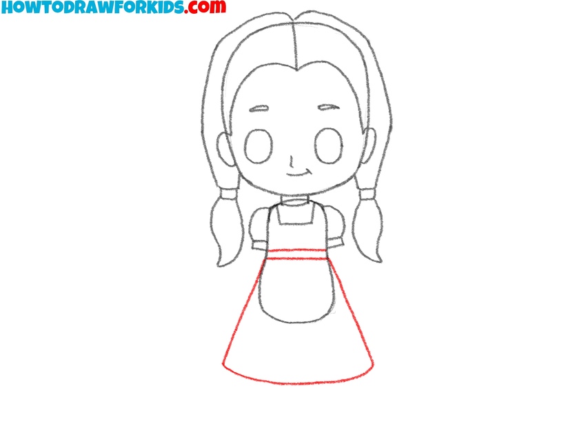 Draw Dorothy Gale’s skirt