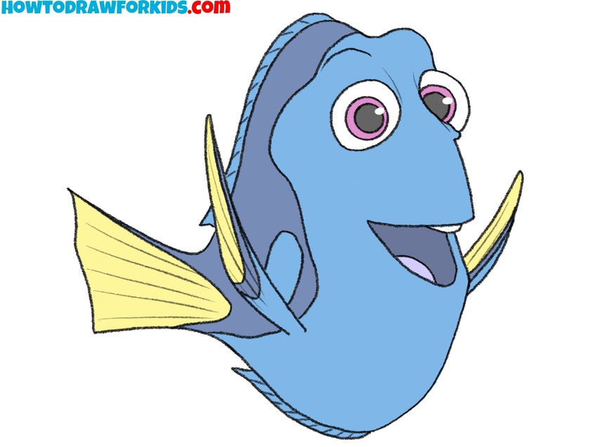 Color the drawing of Dory