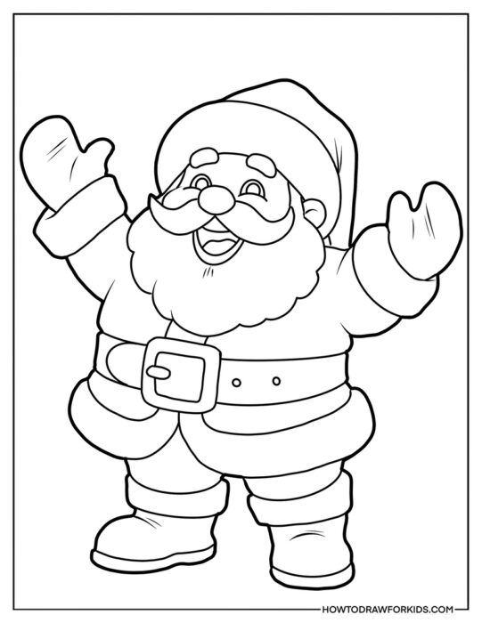 Happy Santa Claus Coloring Page