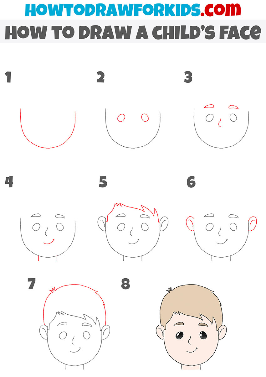 How to draw a child’s face step by step