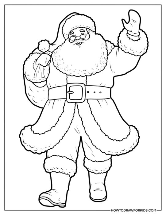 Realistic Santa Coloring Page