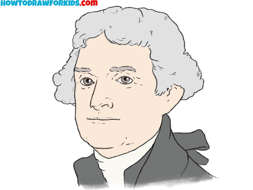 Color the drawing of Thomas Jefferson