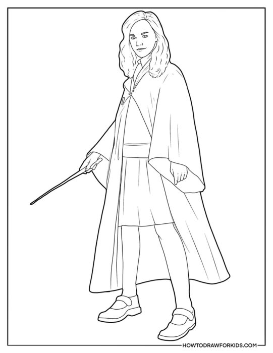 Hermione Granger Coloring Sheet