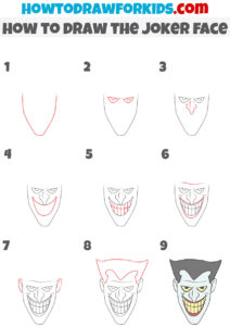 How to Draw The Joker Face Easy Drawing Tutorial For Kids