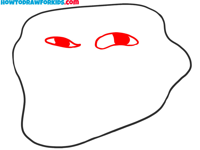 Draw the eyes of the Trollface