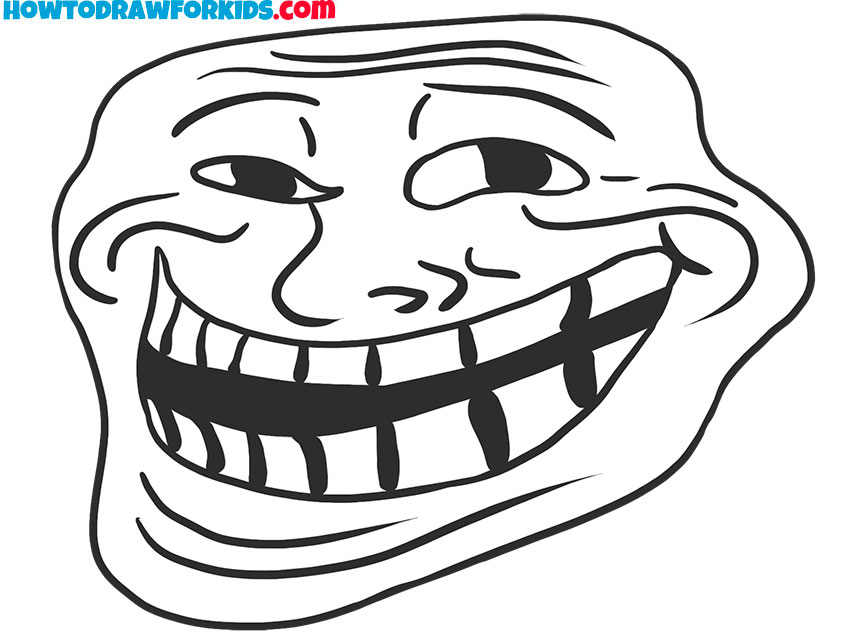 Finalize the Trollface drawing