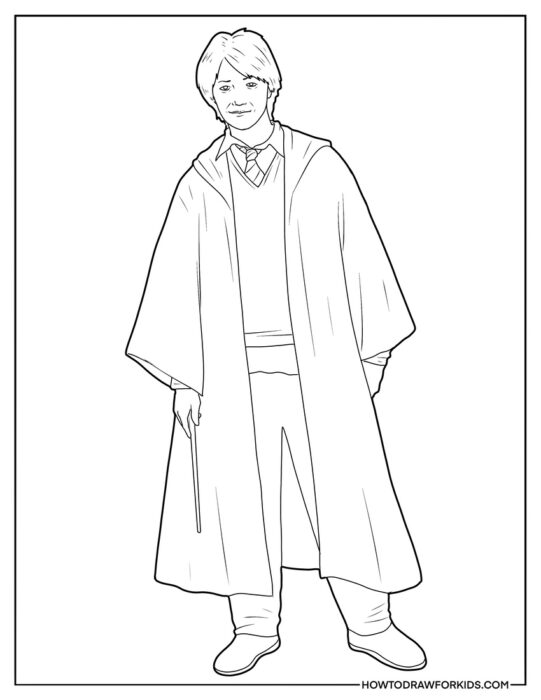 Ron Weasley Full Body Coloring Page