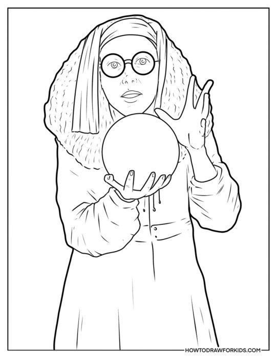 Sybill Trelawney With a Globe to Color