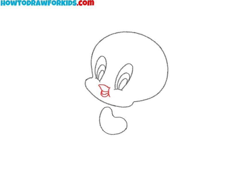 Draw the beak of Tweety