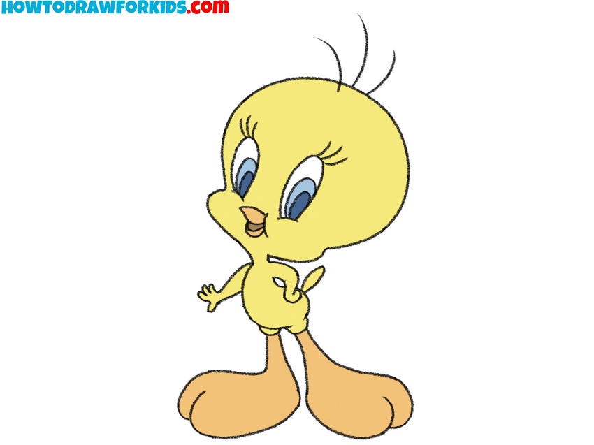 Color the drawing of Tweety