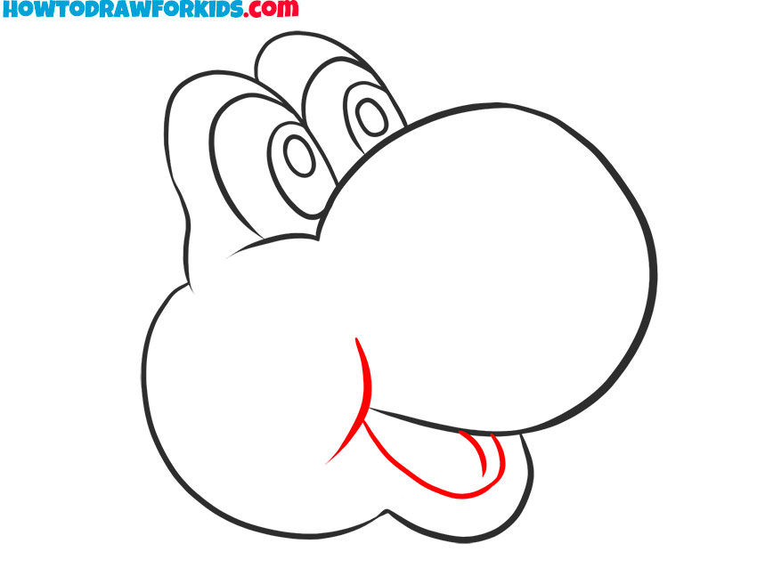 Draw the smile on Yoshi face