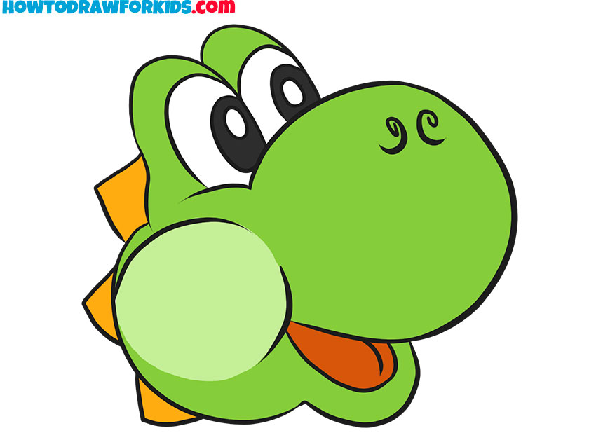 Color Yoshi face drawing