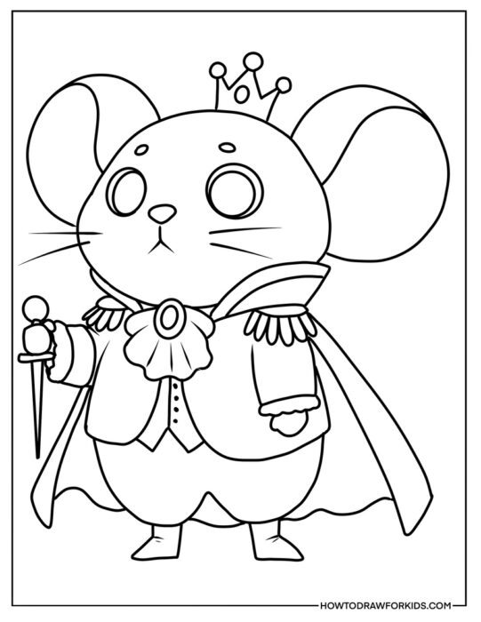 Cartoon Mouse King From Nutcracker Coloring Sheet