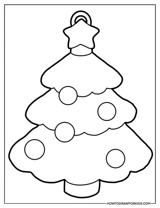 Christmas Tree with Baubles Coloring Page