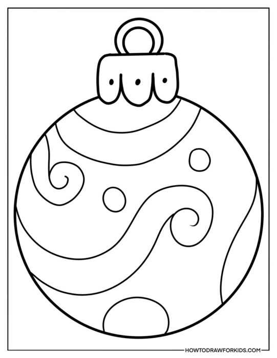 Coloring Page of Detailed Christmas Bauble