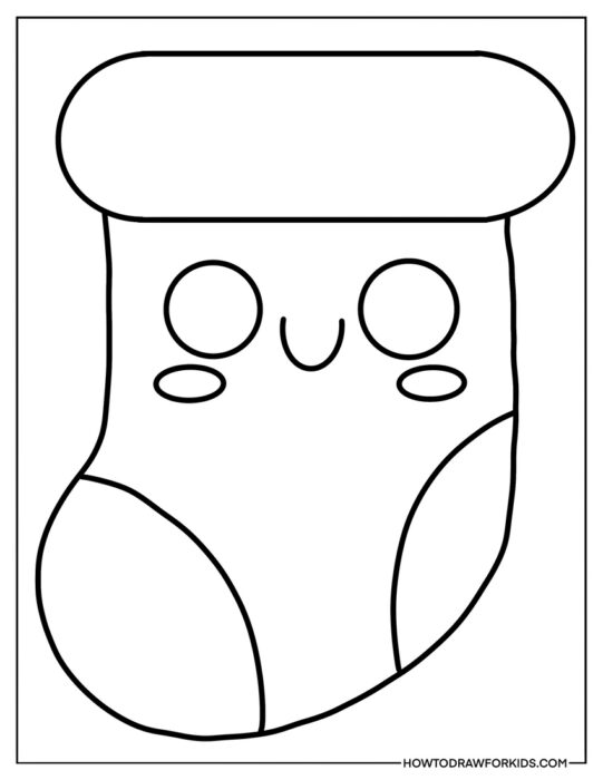 Cute Christmas Stocking Coloring Page