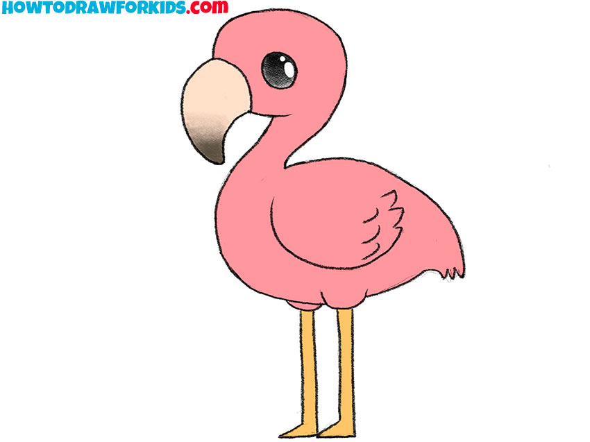 Add color to the flamingo drawing