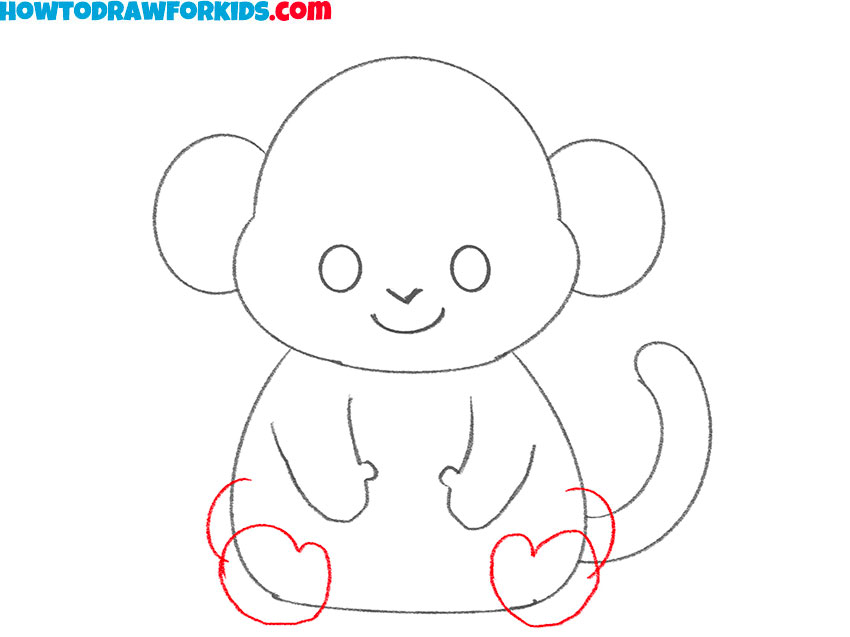 Draw the monkey feet