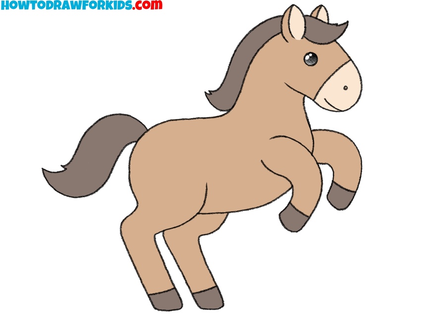 Color the standing horse drawing