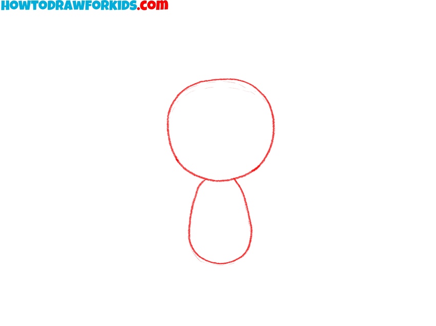 Draw the head and body outline