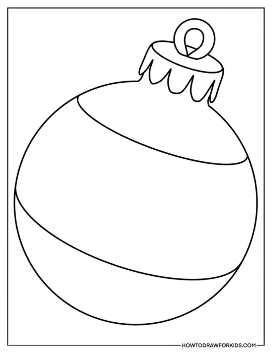 Easy Christmas Ornament Coloring Page