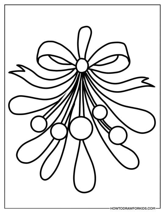 Easy Mistletoe Coloring Page