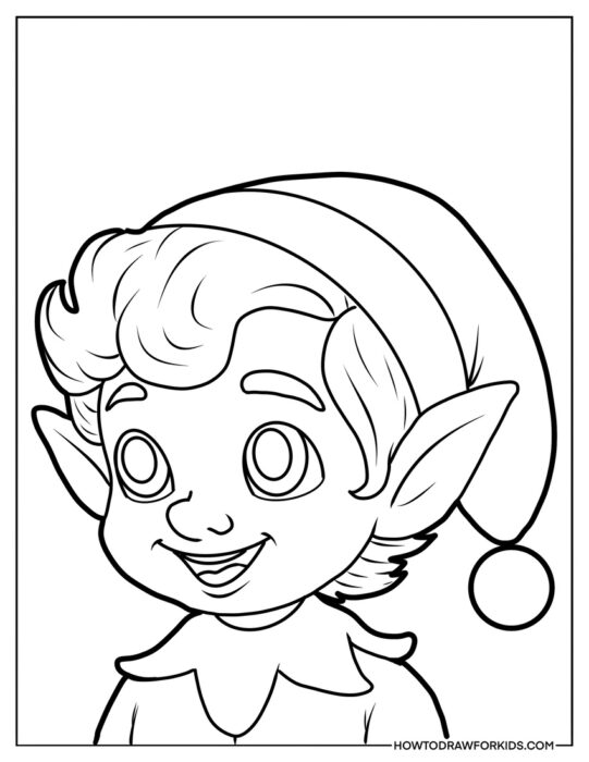 Elf Face Coloring Page