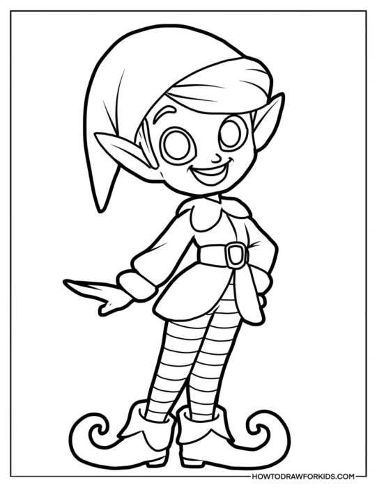 Elf Full Body Coloring Page