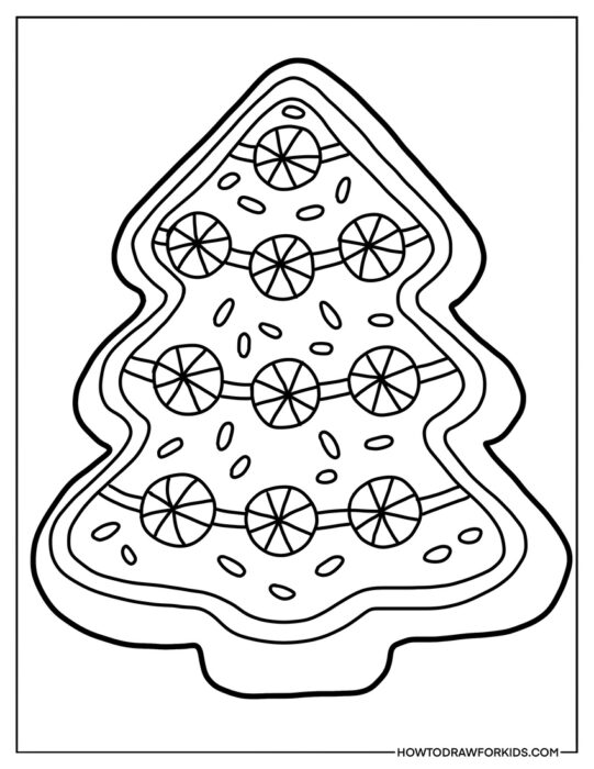 Gingerbread Christmas Tree Coloring Sheet