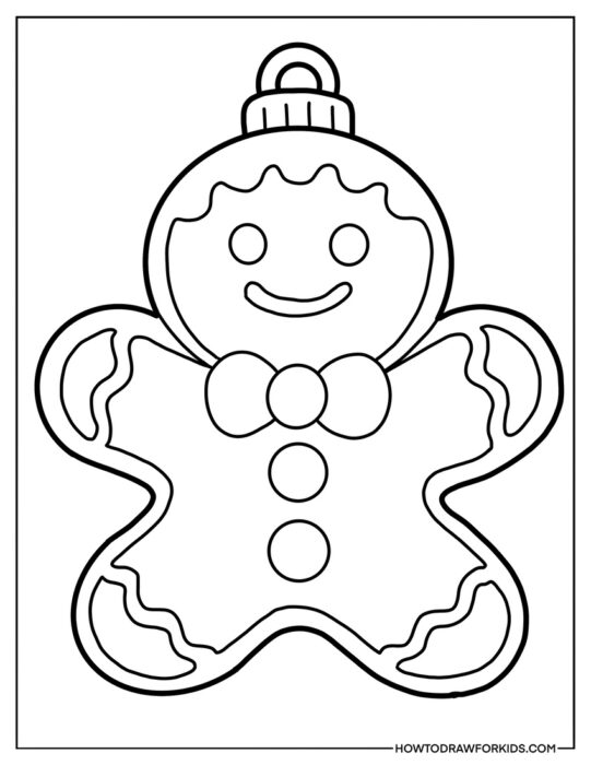 Gingerbread Man Festive Decoration Coloring Sheet