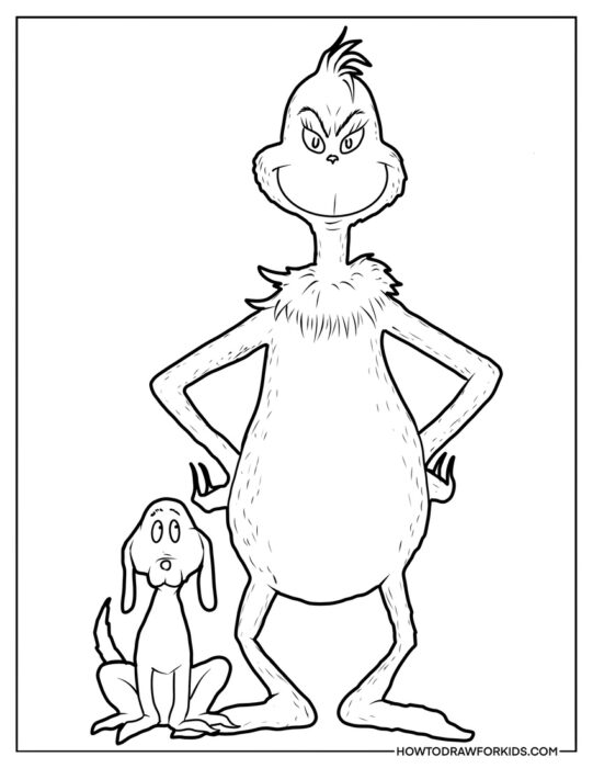 Grinch and Max Coloring Page