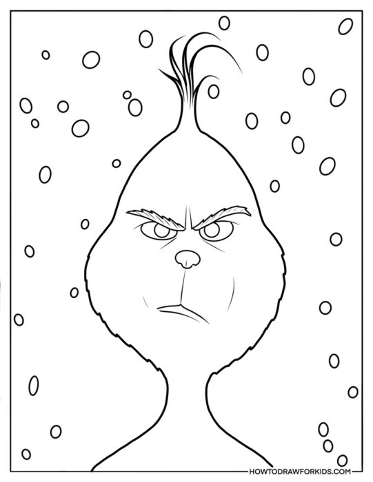 Grinch and Snow Coloring Page