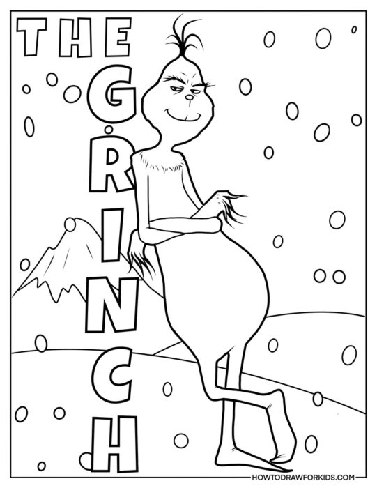 Grinch and Text Coloring Sheet