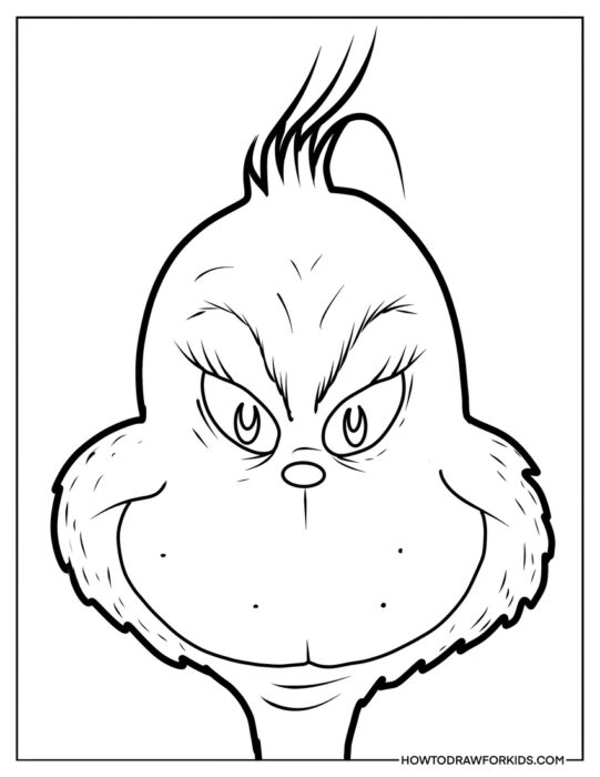 Grinch Face Coloring Page