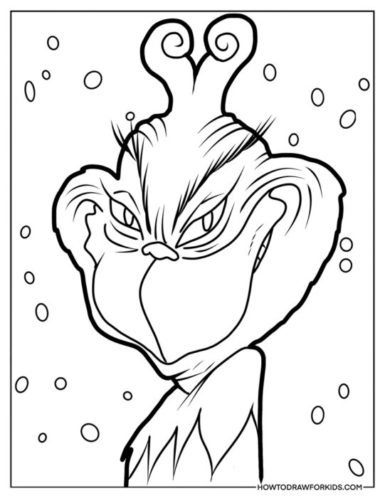 Grinning Grinch Face to Color