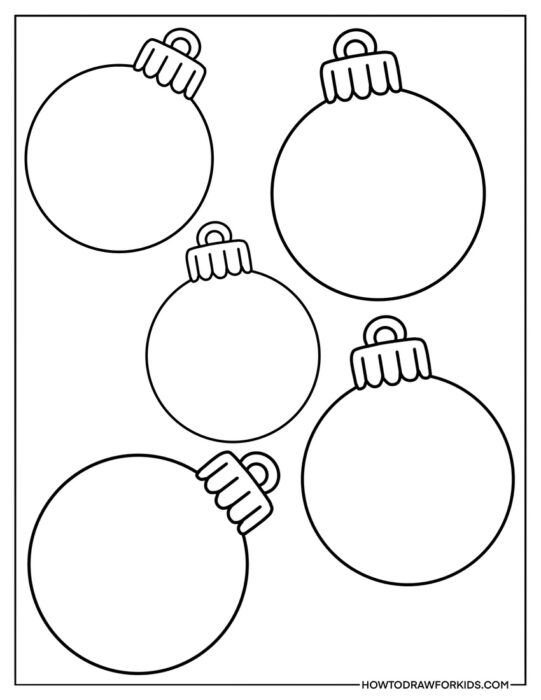 Holiday Baubles Coloring Page