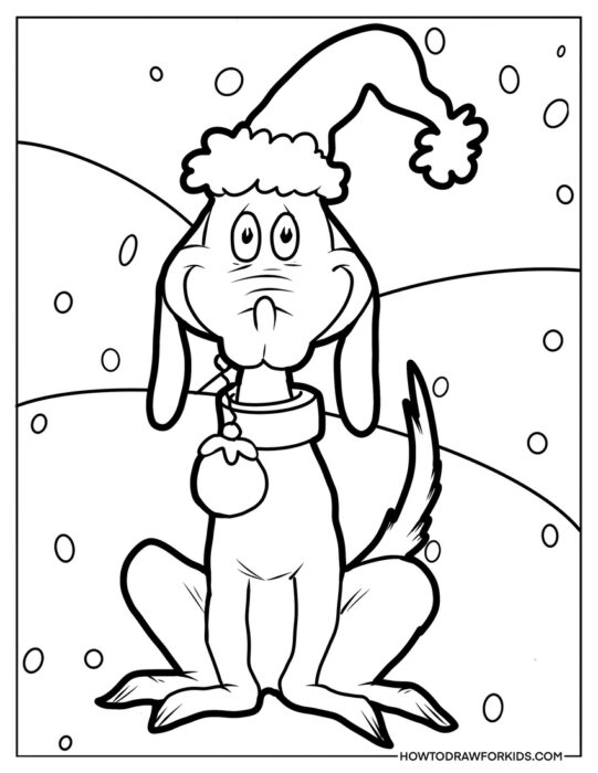 Max and a Winter Landscape for Coloring